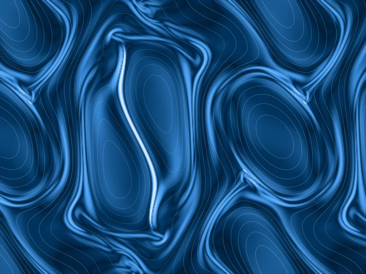 Turbulence in a simulated plasma, in shades of blue